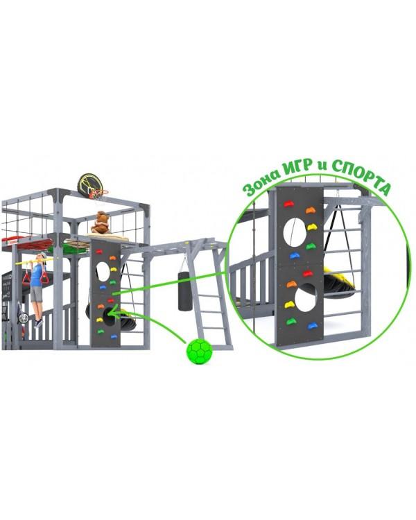 Детская площадка для дачи Савушка КУБ-4 Серый  с подушками