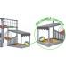 Детская площадка для дачи Савушка КУБ-4 Серый с подушками и коконом