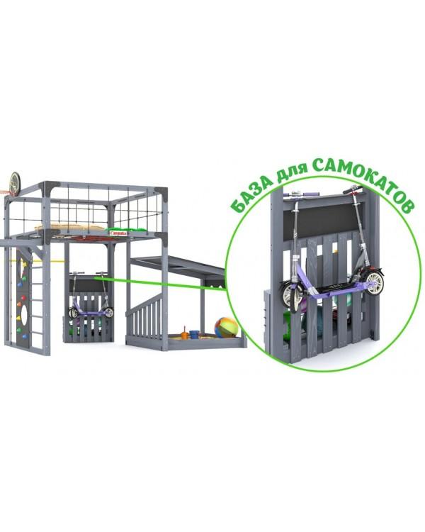 Детская площадка для дачи Савушка КУБ-4 Серый с подушками и коконом