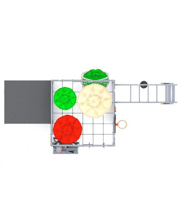 Детская площадка для дачи Савушка КУБ-4 Серый с подушками и коконом