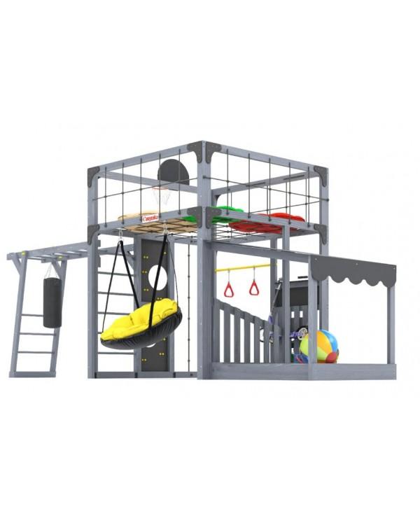 Детская площадка для дачи Савушка КУБ-4 Серый  с подушками