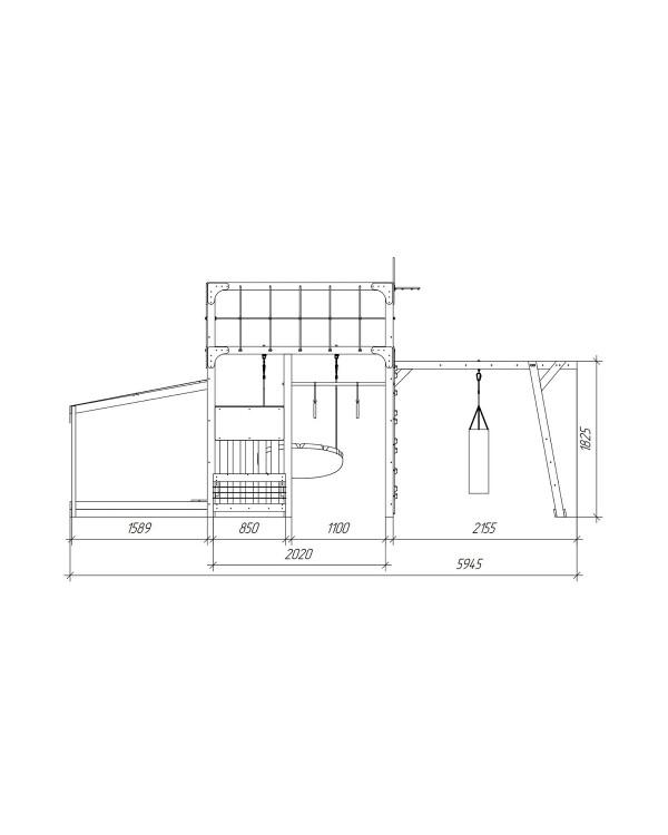 Детская площадка для дачи Савушка КУБ-4 Серый