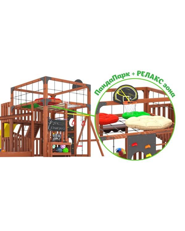 Детская площадка для дачи Савушка КУБ-5 Махагон  с подушками