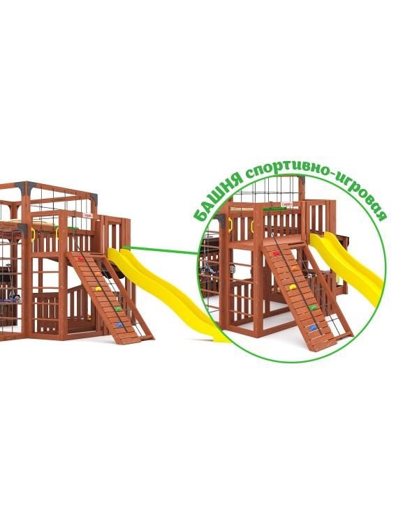 Детская площадка для дачи Савушка КУБ-5 Махагон  с подушками