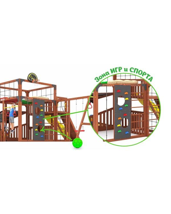 Детская площадка для дачи Савушка КУБ-5 Махагон  с подушками