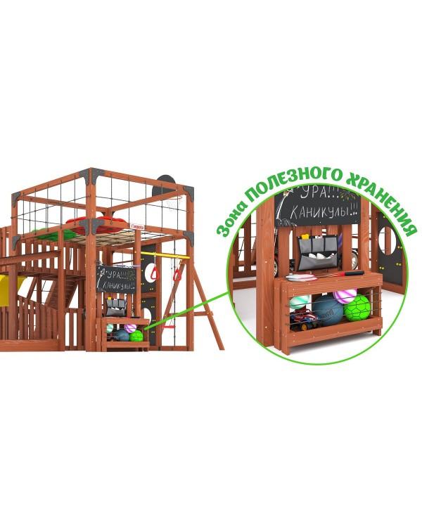 Детская площадка для дачи Савушка КУБ-5 Махагон  с подушками