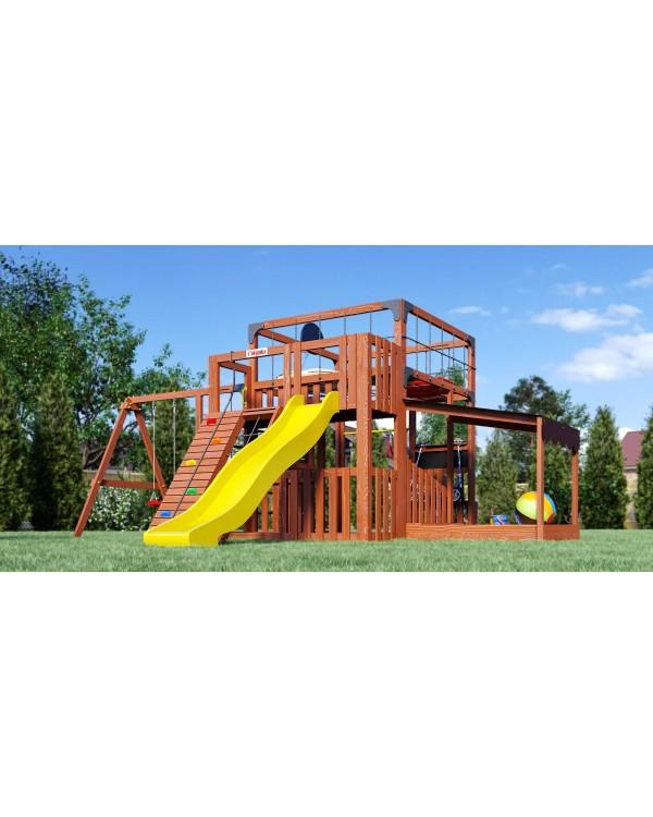 Детская площадка для дачи Савушка КУБ-5 Махагон  с подушками