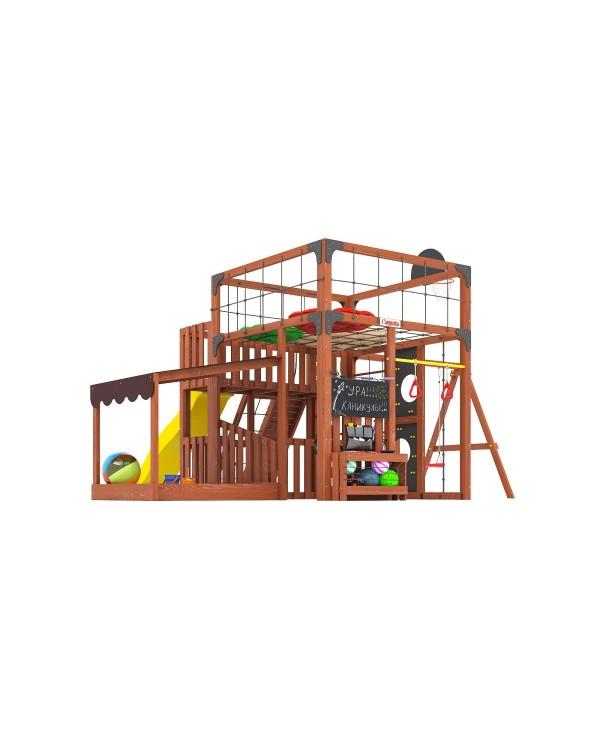 Детская площадка для дачи Савушка КУБ-5 Махагон  с подушками