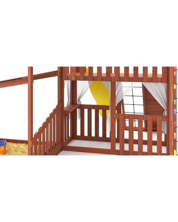 Детская площадка для дачи Савушка КУБ-5 Махагон  с подушками