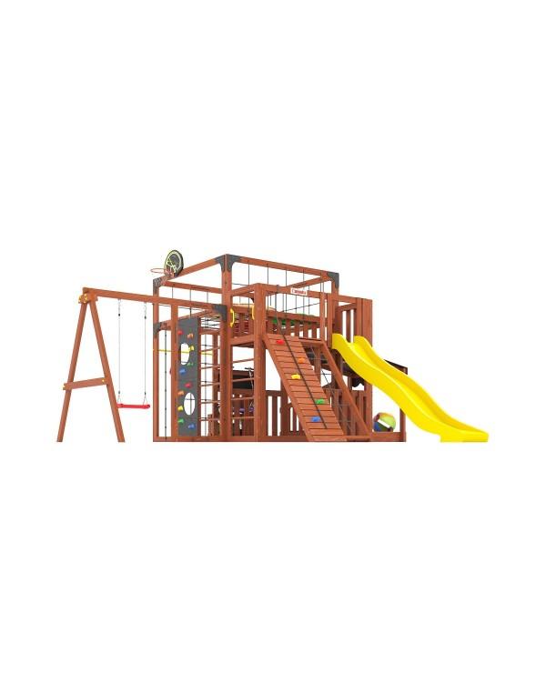 Детская площадка для дачи Савушка КУБ-5 Махагон  с подушками