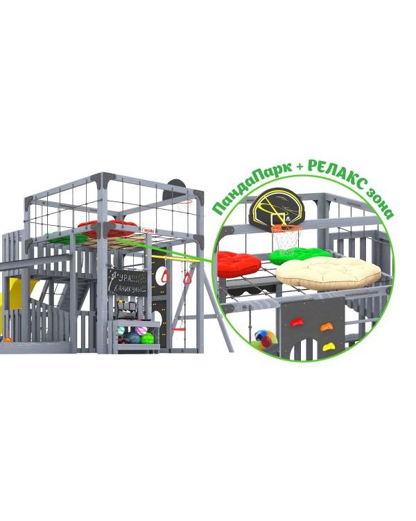 Детская площадка для дачи Савушка КУБ-5 Серый с подушками