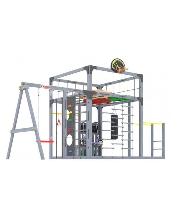 Детская площадка для дачи Савушка КУБ-6 Серый с подушками