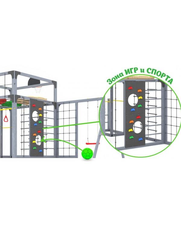 Детская площадка для дачи Савушка КУБ-6 Серый с подушками