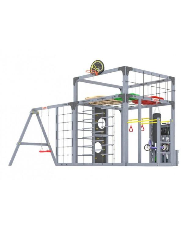 Детская площадка для дачи Савушка КУБ-6 Серый с подушками