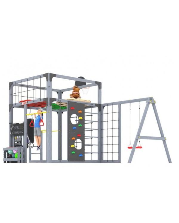 Детская площадка для дачи Савушка КУБ-6 Серый с подушками