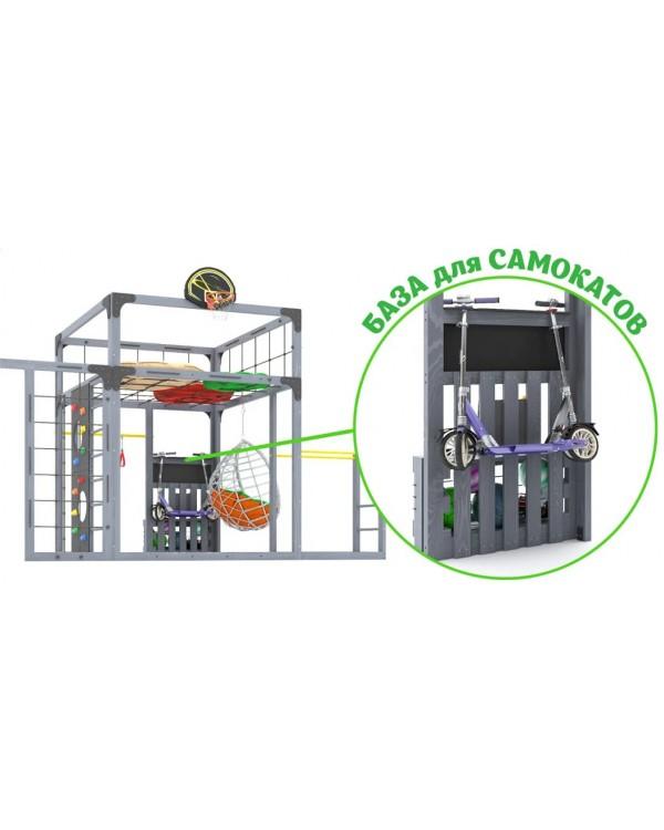 Детская площадка для дачи Савушка КУБ-6 Серый с подушками и коконом