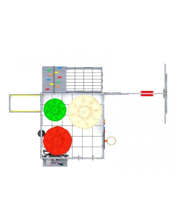 Детская площадка для дачи Савушка КУБ-7 Серый с подушками и качелями Лодочка