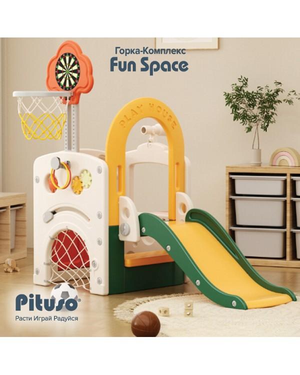 Горка-комплекс Pituso Fun Space FE-HT-TQK01 зеленый желтый
