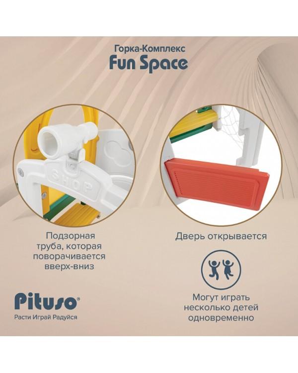 Горка-комплекс Pituso Fun Space FE-HT-TQK01 зеленый желтый