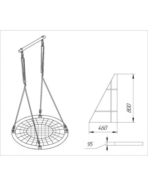 Дачный комплекс Богатырь MAX сетка-гнездо 80см качели Romana 103.07.07