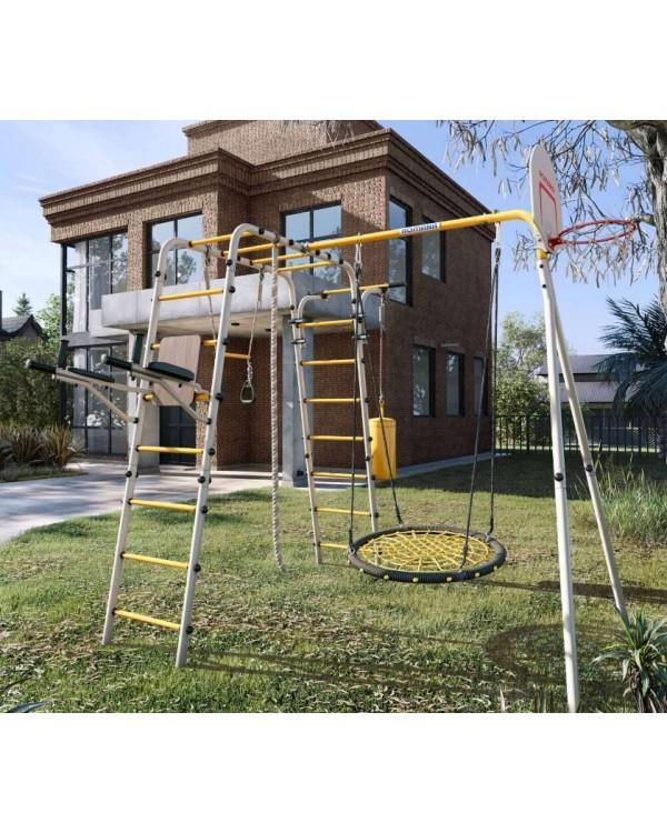Дачный комплекс Fitness сетка-гнездо 80см качели Romana 103.20.05 серый жёлтый