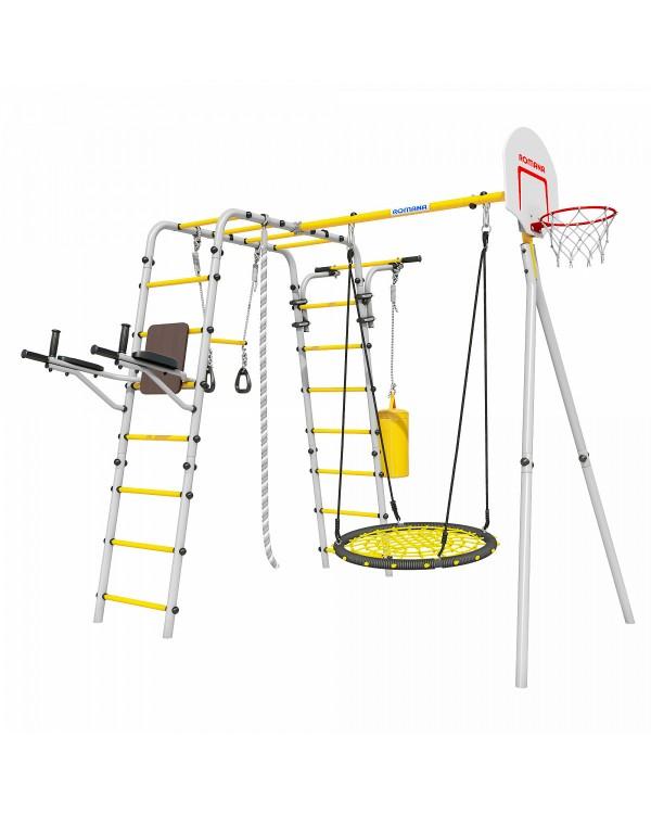 Дачный комплекс Fitness сетка-гнездо 80см качели Romana 103.20.05 серый жёлтый
