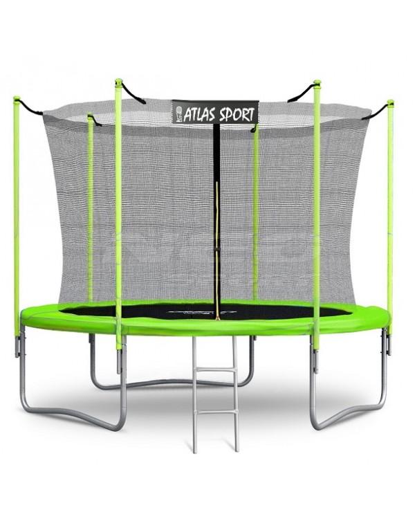 Батут Atlas Sport 252 см (8ft) с внутренней сеткой и лестницей GREEN
